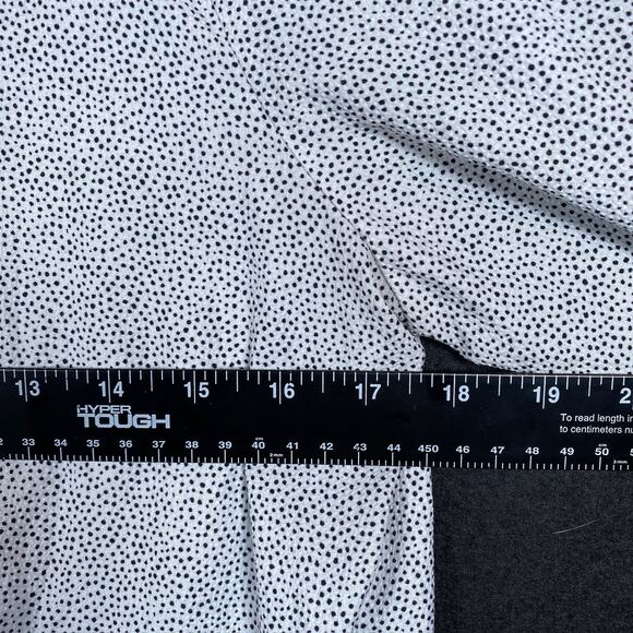 Maison d' Amelie Womens Blouse White Black Spotted Ruffle Balloon Sleeve Paris M - Picture 8 of 14